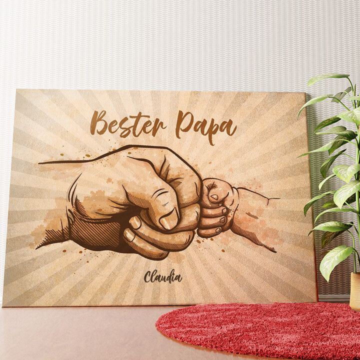 Papa & ich Wandbild personalisiert