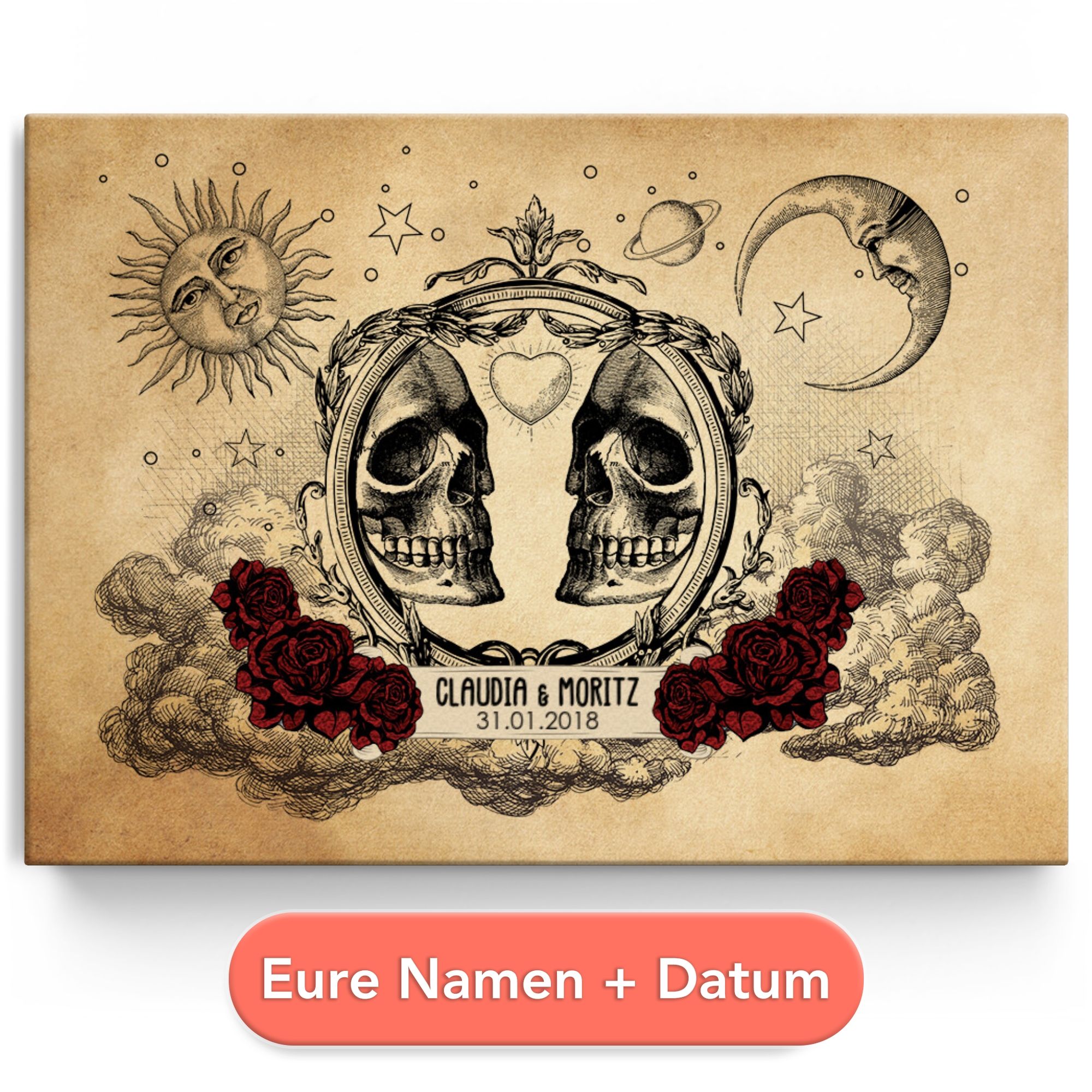 Personalisiertes Leinwandbild Für alle Zeiten
