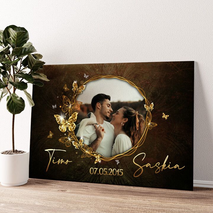 Leinwandbild personalisiert Spiegel der Liebe