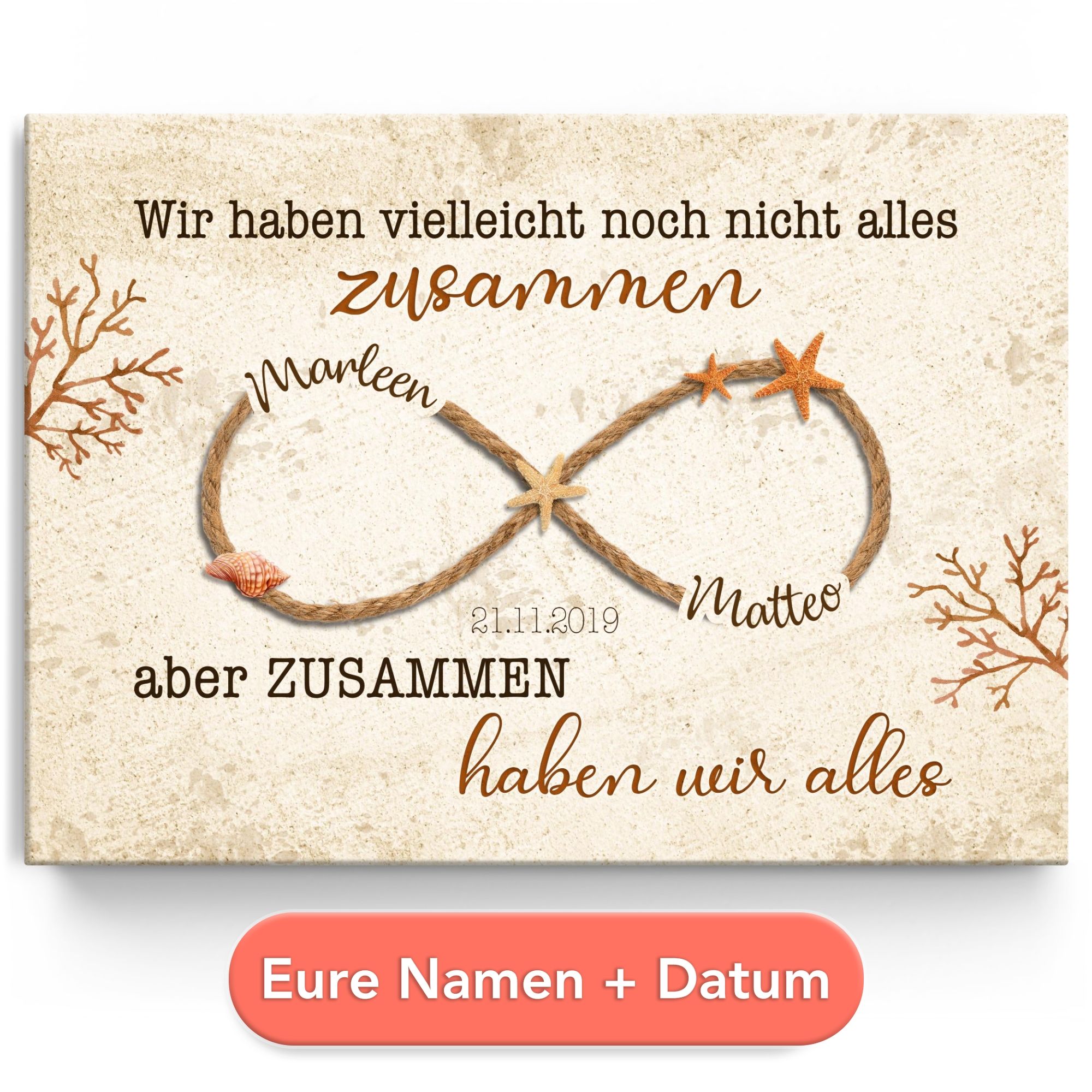 Personalisiertes Leinwandbild Du bist alles