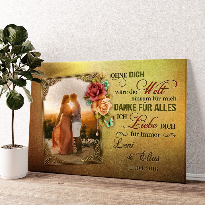 Leinwandbild personalisiert Liebe für immer