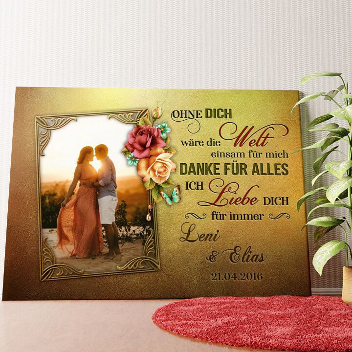 Liebe für immer Wandbild personalisiert