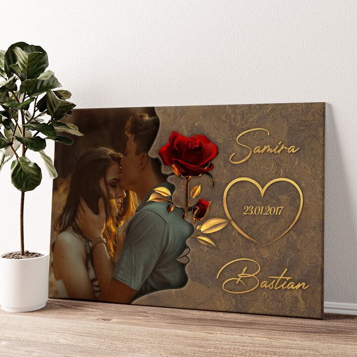 Leinwandbild personalisiert Liebesgeflüster