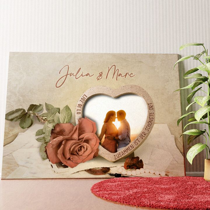 Glücklich verliebt Wandbild personalisiert