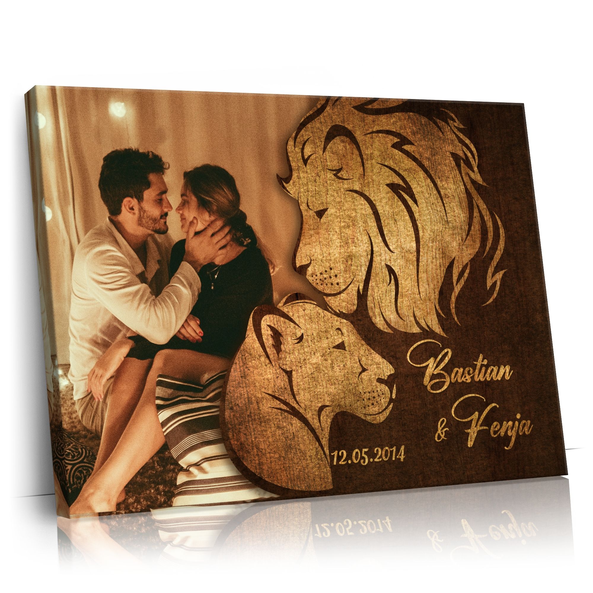 Personalisierbares Geschenk Löwen der Liebe