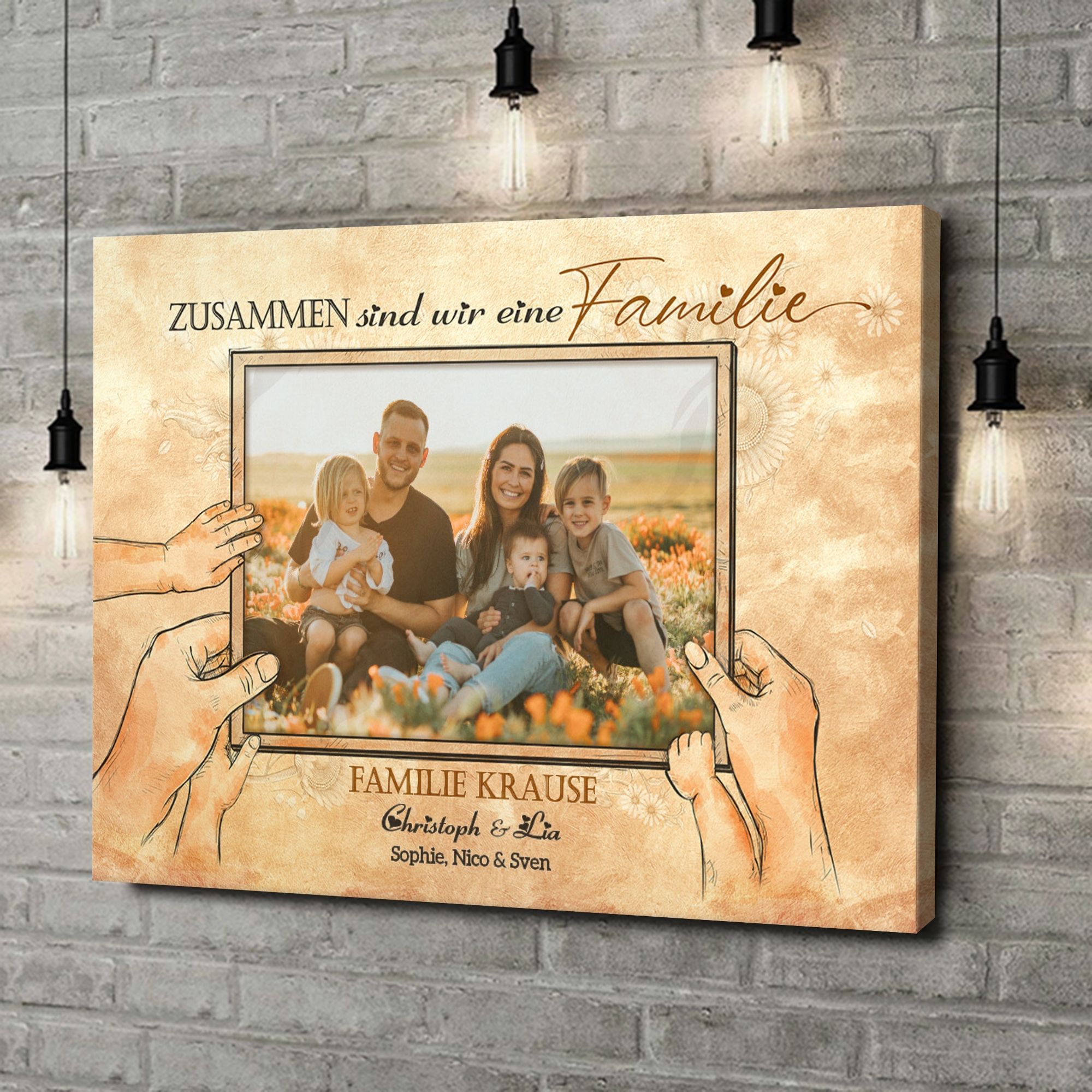 Liebesleinwand als Geschenk Beste Familie der Welt