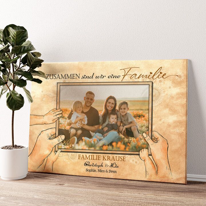 Leinwandbild personalisiert Beste Familie der Welt