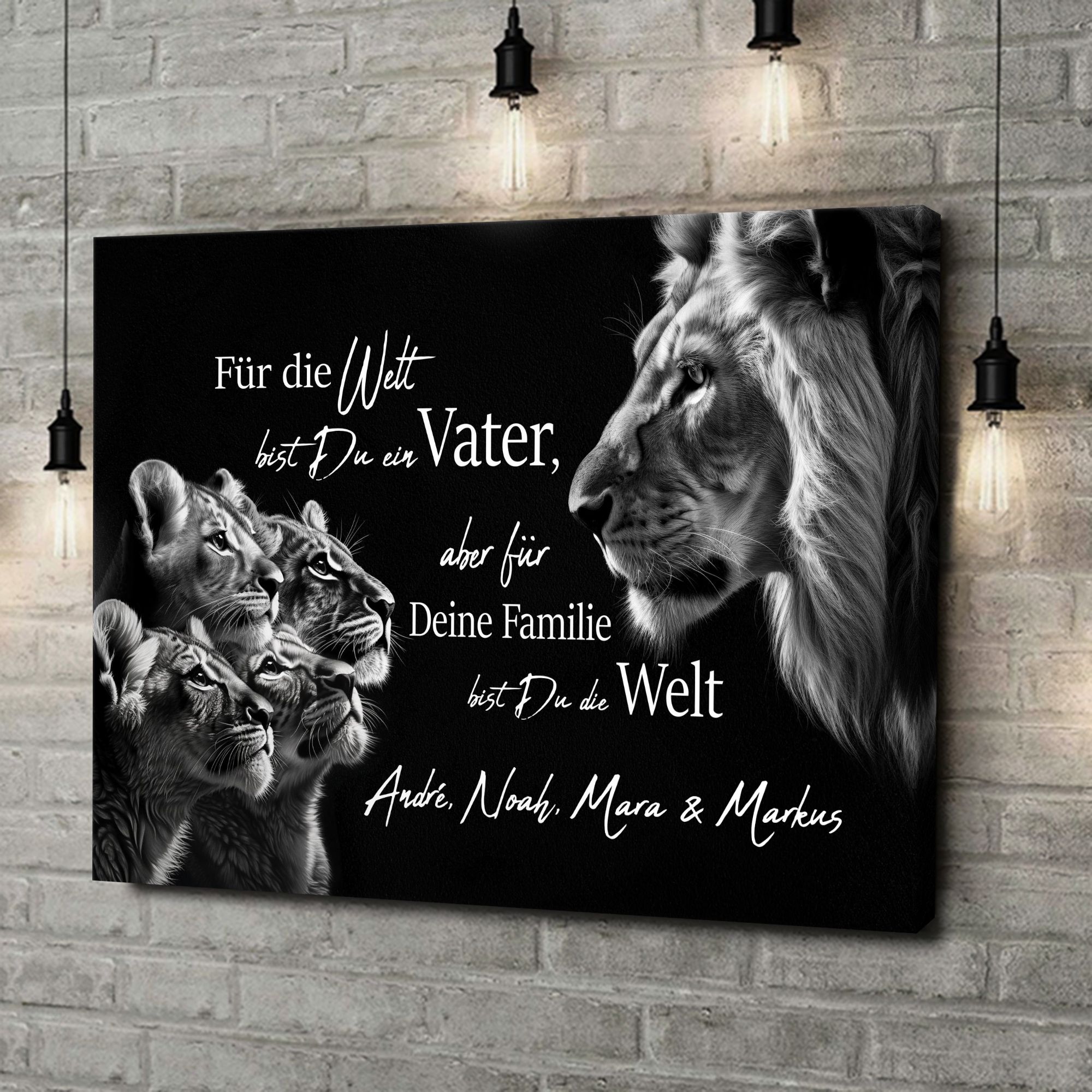 Liebesleinwand als Geschenk Löwenpapa