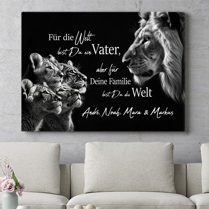 Personalisiertes Wandbild Löwenpapa