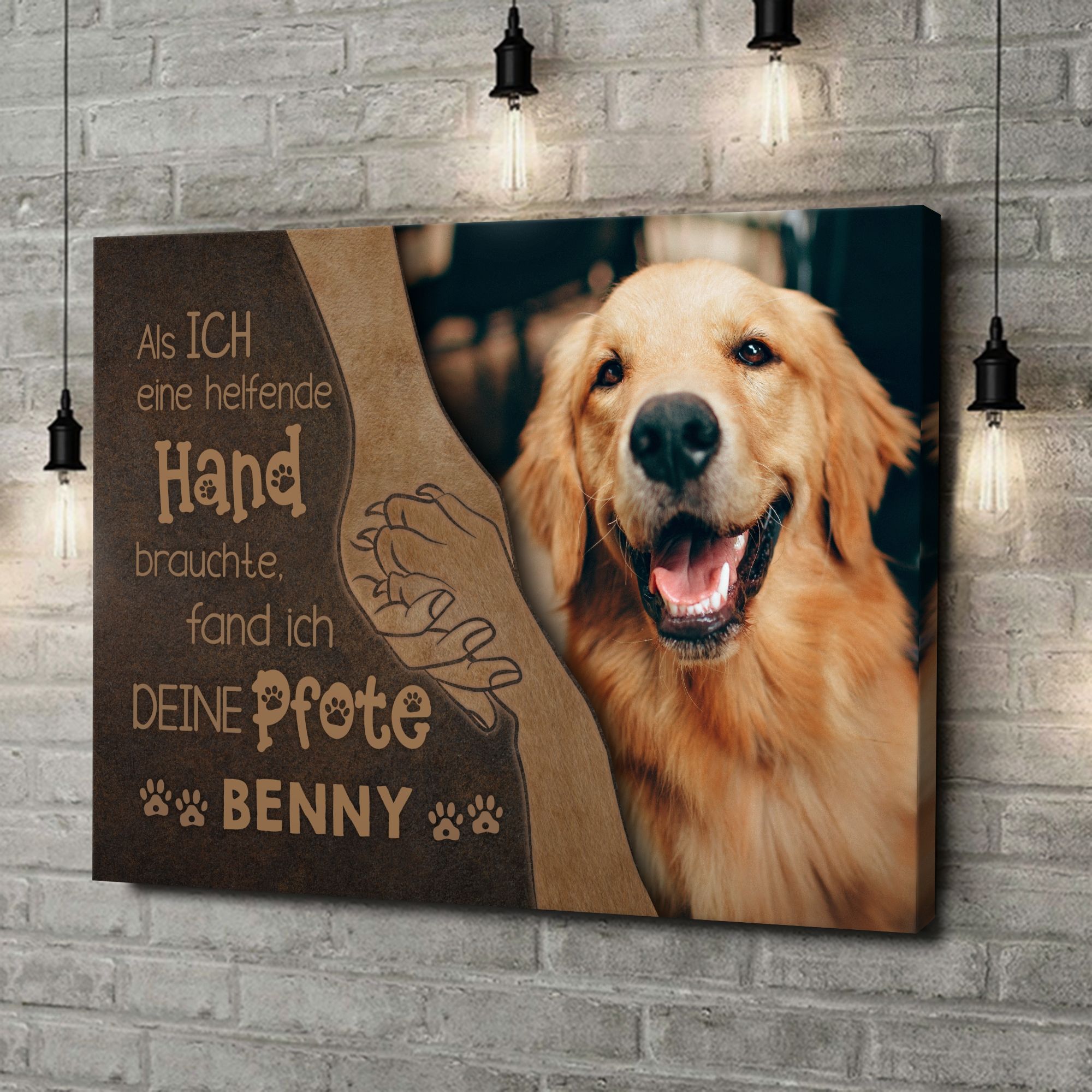 Liebesleinwand als Geschenk Helfende Pfote