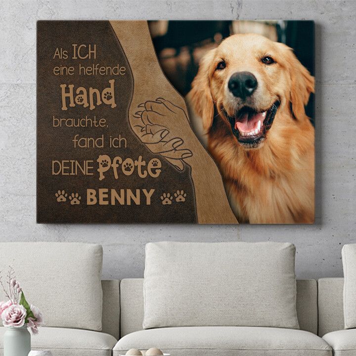 Personalisiertes Wandbild Helfende Pfote