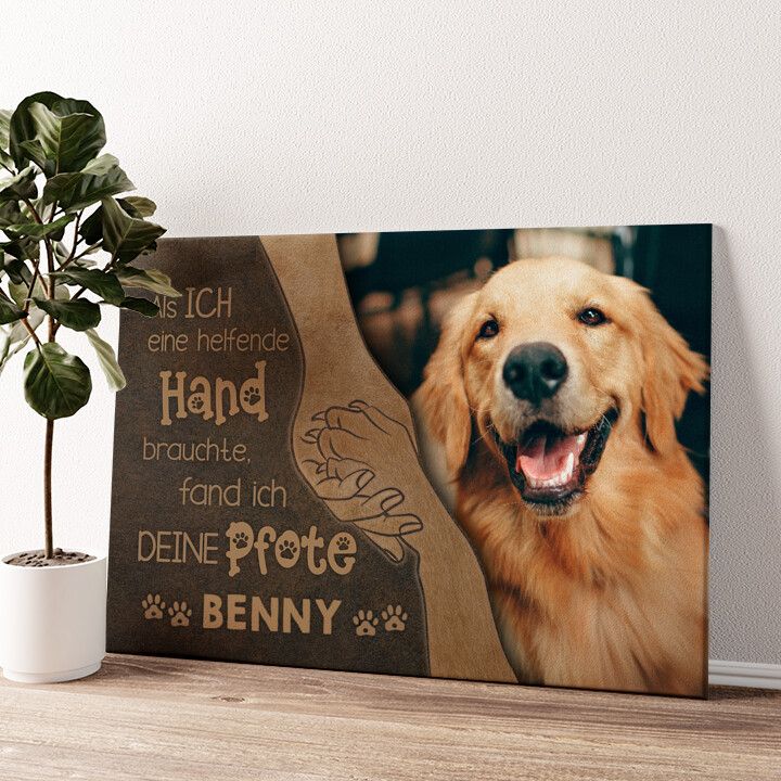 Leinwandbild personalisiert Helfende Pfote