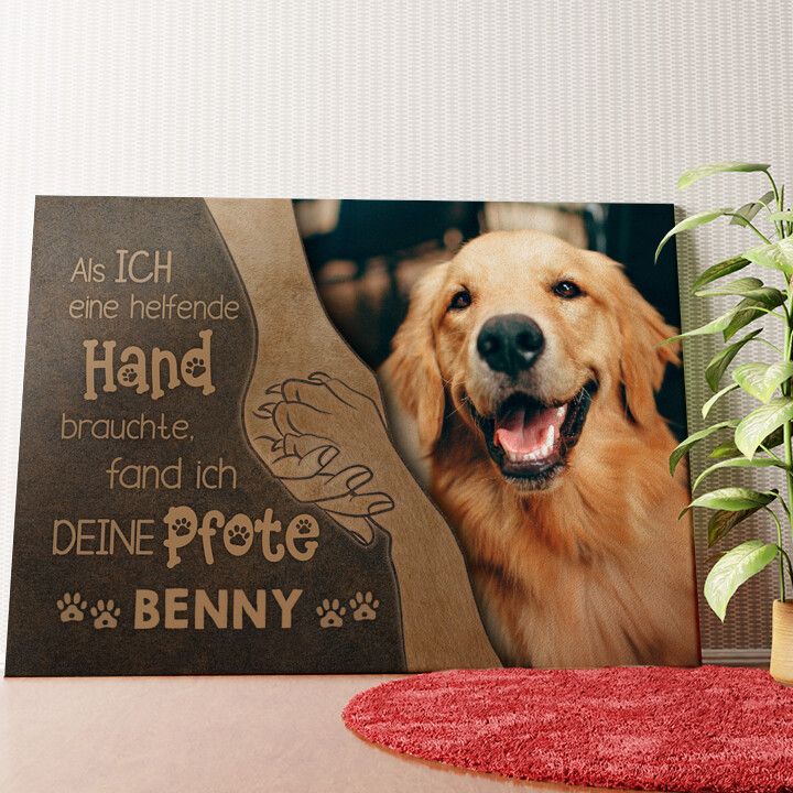 Helfende Pfote Wandbild personalisiert