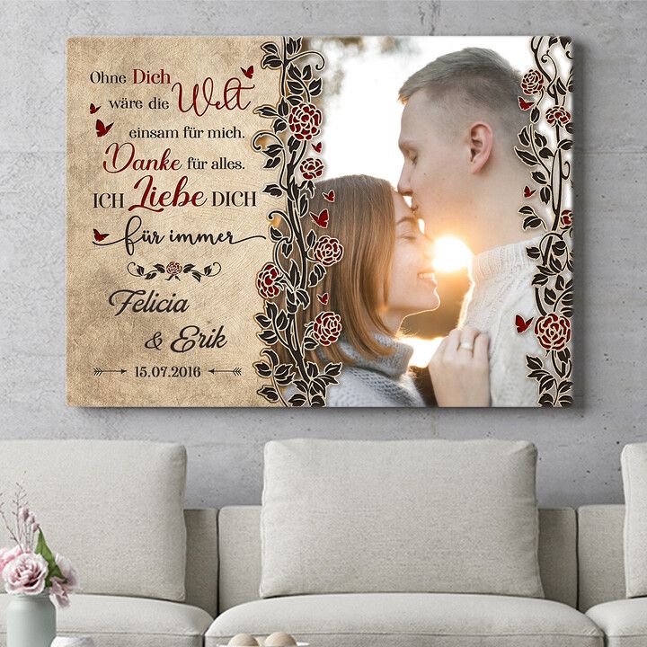 Personalisiertes Wandbild Liebe wie im Märchen