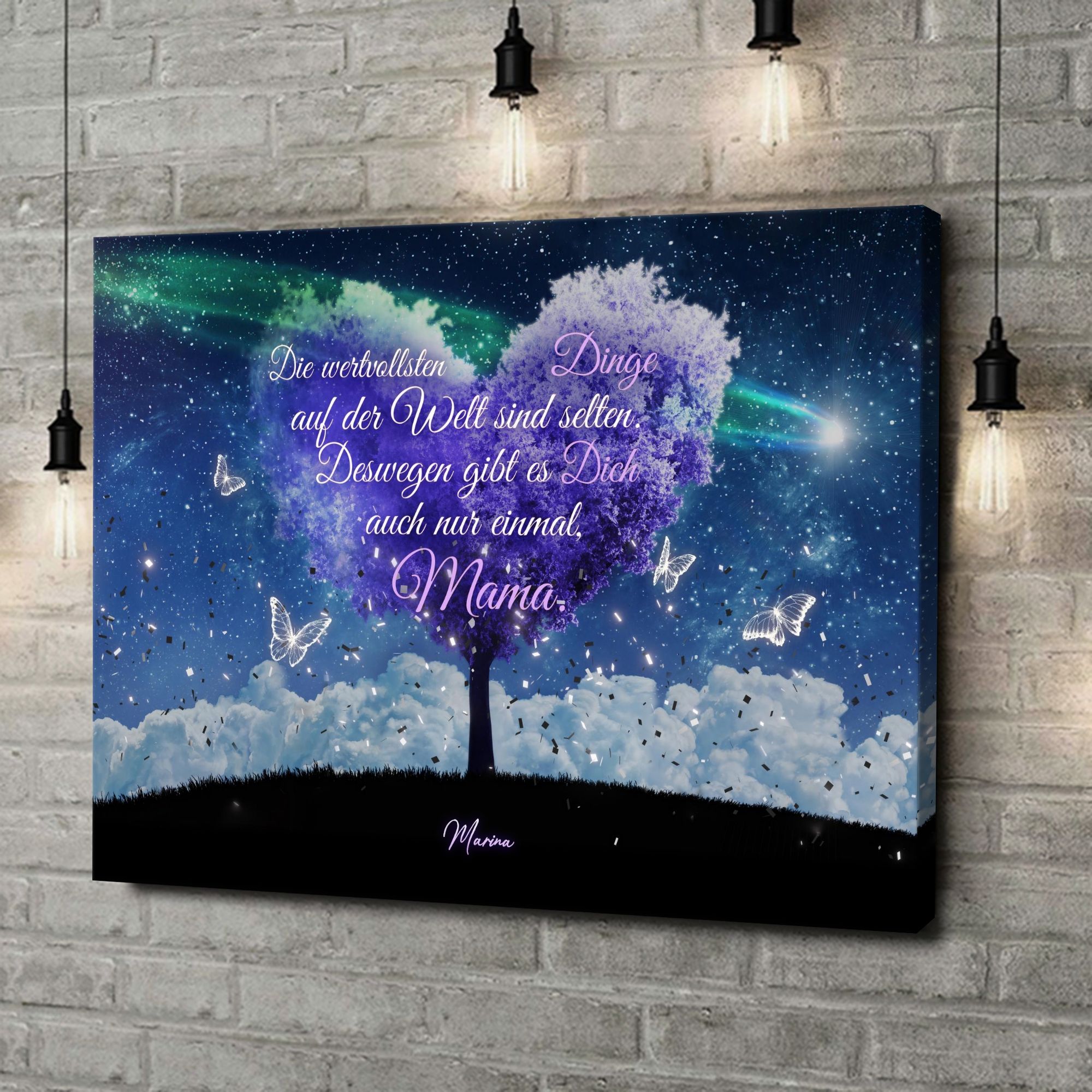 Liebesleinwand als Geschenk Mama gibts nur einmal
