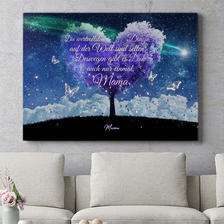Personalisiertes Wandbild Mama gibts nur einmal